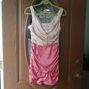 Express Design Studio 2 tone silk dress Sz 4 NWOT slinky sexy